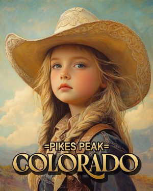 Beautiful Young Cowgirl -  Pikes Peak Souvenir Art Print