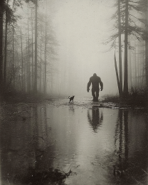 Walking His Cat - Vintage Bigfoot Art Prints
