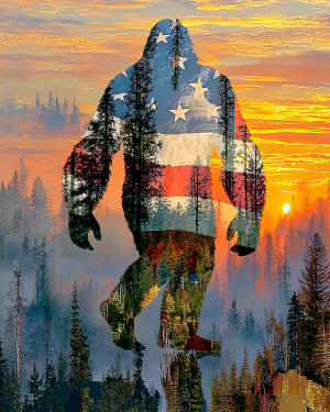 American Sunset - Vintage Bigfoot Art Prints
