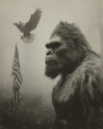 Bald Eagle & American Flag - Vintage Bigfoot Art Prints