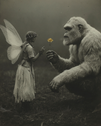 A Peace Offering - Vintage Bigfoot Art Print