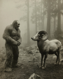 And Then the Elk Said - Vintage Bigfoot Art Print