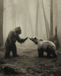 Ok Now, Let's Talk This Through - Vintage Bigfoot Art Print