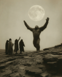 Moon Worshippers - Vintage Bigfoot Art Print