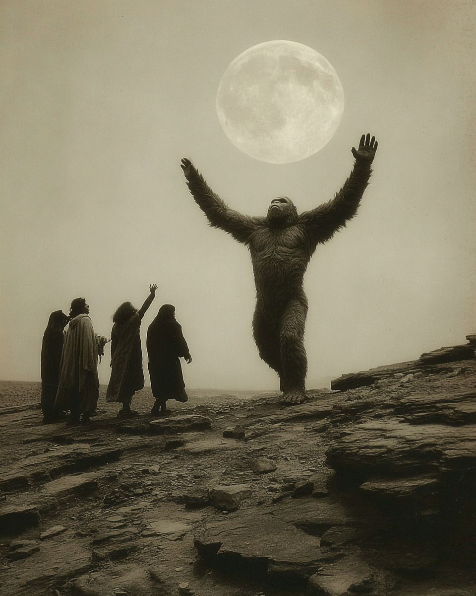 Moon Worshippers - Vintage Bigfoot Art Print