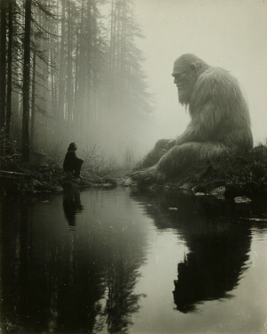 First Meeting with the Therapist - Vintage Bigfoot Art Print