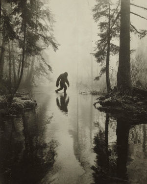 Reflection - Vintage Bigfoot Art Print