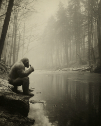 That First Beer of the Evening - Vintage Bigfoot Art Print