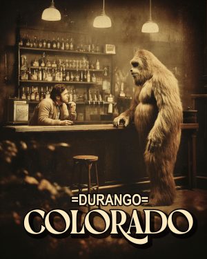 Bigfoot Asking for a Bar Tab -  Durango Souvenir Art Print