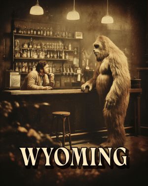 Bigfoot Asking for a Bar Tab -  Wyoming Souvenir Art Print
