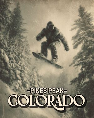 Bigfoot Catching Air -  Pikes Peak Souvenir Art Print
