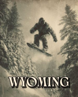 Bigfoot Catching Air -  Wyoming Souvenir Art Print