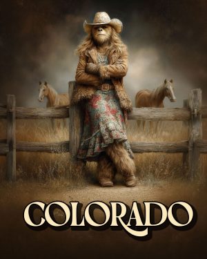 Bigfoot Cowgirl - Colorado Souvenir Art Print