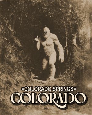 Bigfoot Giving the Finger - Colorado Springs Souvenir Art Print
