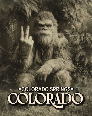 Bigfoot Peace Sign - Colorado Springs Souvenir Art Print
