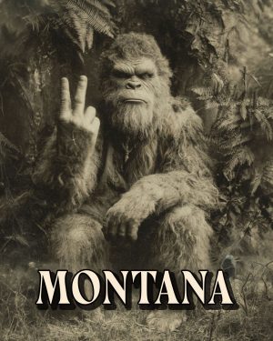 Bigfoot Peace Sign -  Montana Souvenir Art Print