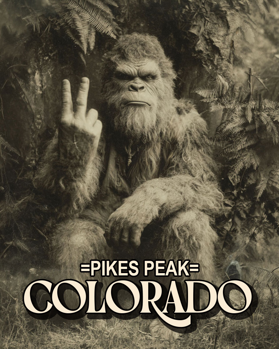 Bigfoot Peace Sign - Pikes Peak Souvenir Art Print