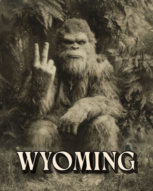 Bigfoot Peace Sign -  Wyoming Souvenir Art Print