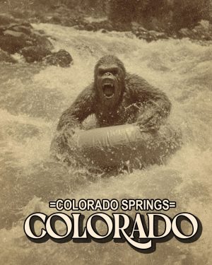 Bigfoot Tubing - Colorado Springs Souvenir Art Print