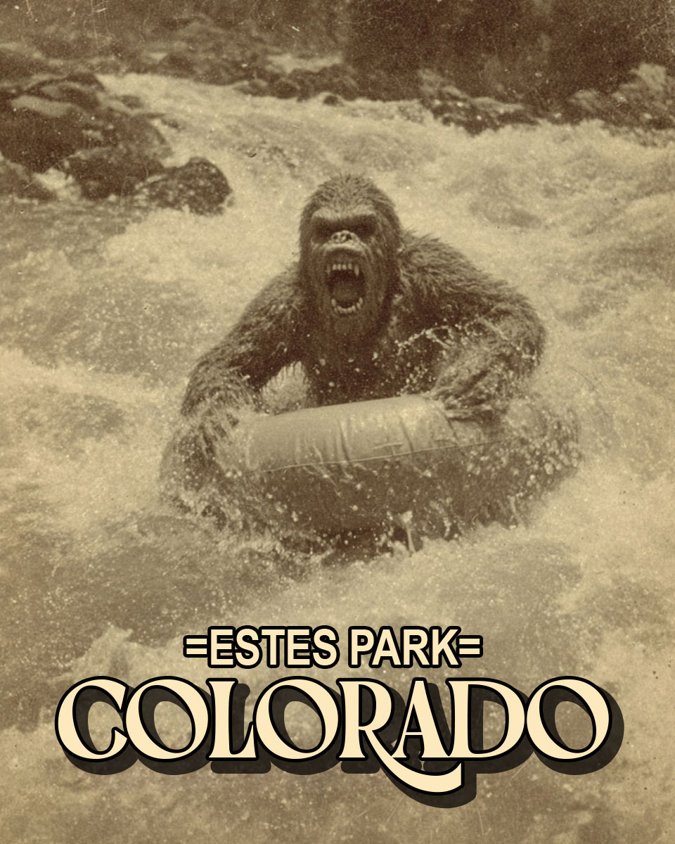 Bigfoot Tubing - Estes Park Souvenir Art Print