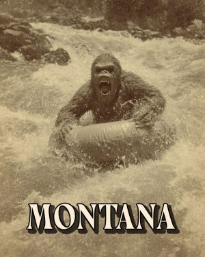 Bigfoot Tubing -  Montana Souvenir Art Print