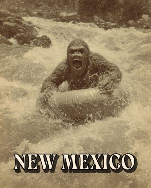 Bigfoot Tubing -  New Mexico Souvenir Art Print