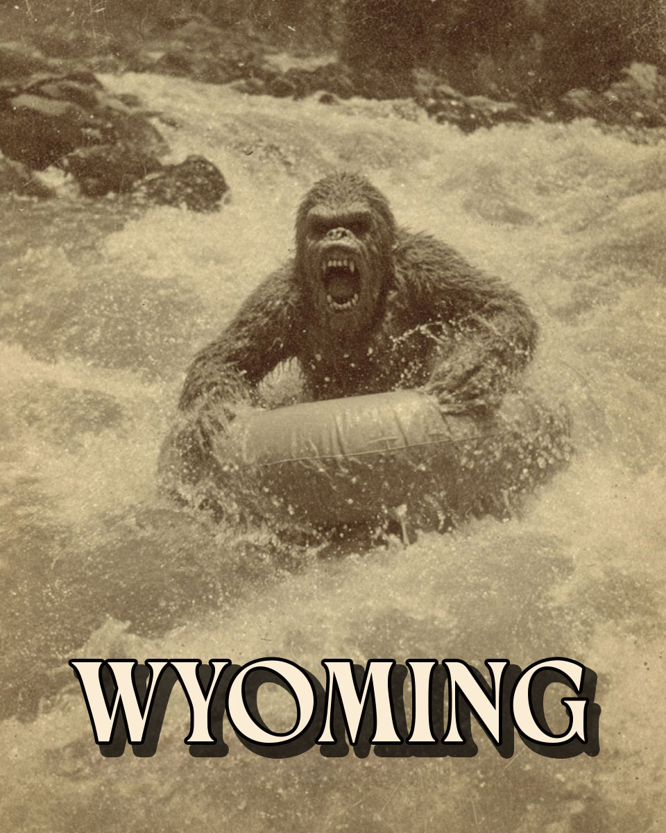 Bigfoot Tubing - Wyoming Souvenir Art Print