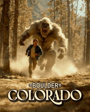 Bigfoot in Pursuit - Boulder Colorado Souvenir Art Print.jpg