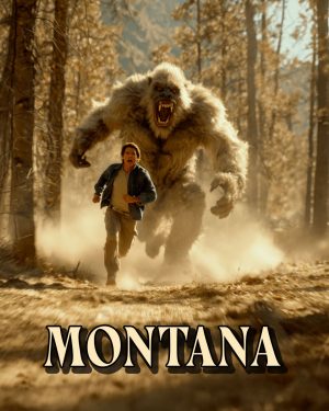 Bigfoot in Pursuit -  Montana Souvenir Art Print