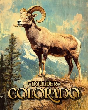 Bighorn Sheep Ram - Boulder Colorado Souvenir Art Print.jpg