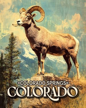 Bighorn Sheep Ram - Colorado Springs Souvenir Art Print