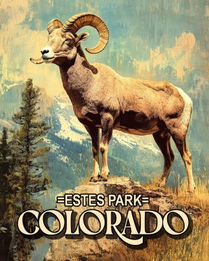 Bighorn Sheep Ram -  Estes Park Souvenir Art Print