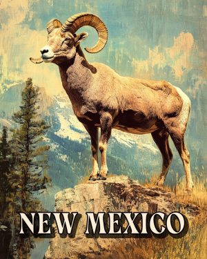 Bighorn Sheep Ram -  New Mexico Souvenir Art Print