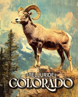 Bighorn Sheep Ram -  Telluride Souvenir Art Print