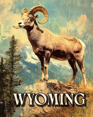 Bighorn Sheep Ram -  Wyoming Souvenir Art Print