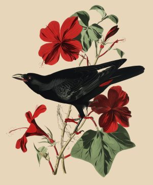 Bird with Flowers Vignette