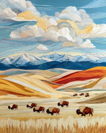 Bison Herd Art Print