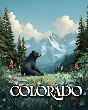 Black Bear Smoking a Joint - Colorado Souvenir Art Print