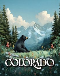 Black Bear Smoking a Joint - Colorado Souvenir Art Print