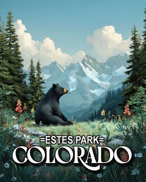Black Bear Smoking a Joint -  Estes Park Souvenir Art Print