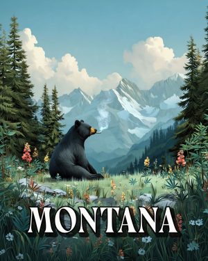 Black Bear Smoking a Joint -  Montana Souvenir Art Print