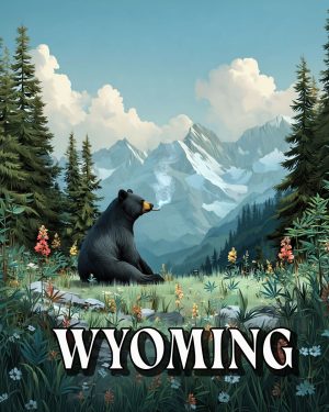Black Bear Smoking a Joint -  Wyoming Souvenir Art Print