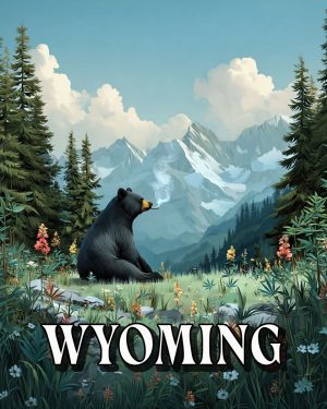 Black Bear Smoking a Joint -  Wyoming Souvenir Art Print