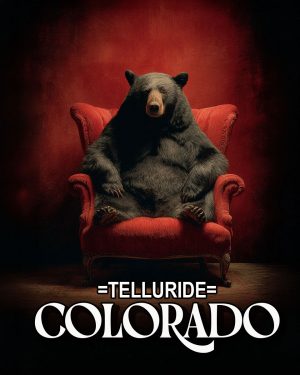 Black Bear in Red Chair -  Telluride Souvenir Art Print
