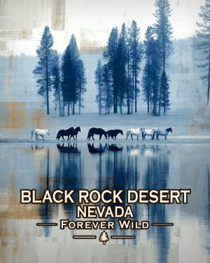 Black Rock Desert Nevada - Forever Wild Horse Herd Souvenir Art Print