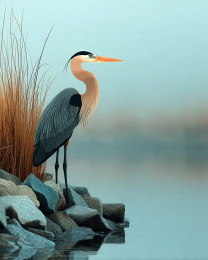 Just Observing Great Blue Heron Art Print