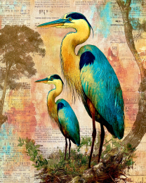 Great Blue Heron Pair Art Print