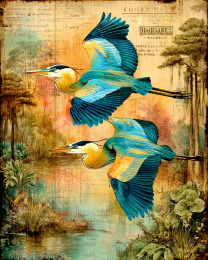 Great Blue Heron Flying Art Print