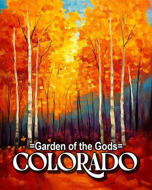 Bright Fall Day - Garden of the Gods Souvenir Art Print