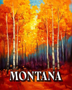 Bright Fall Day -  Montana Souvenir Art Print